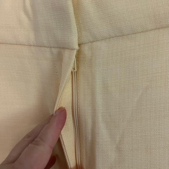 J. Crew Cuffed Wide Leg Yellow Trouser in Luster Canvas 14 New with Small Flaw - Picture 5 of 11